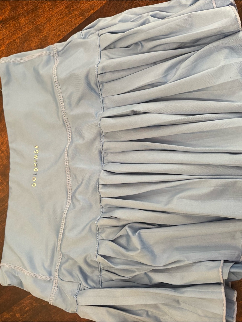 Light Blue Pleated Mini Skirt - Picture 4 of 4